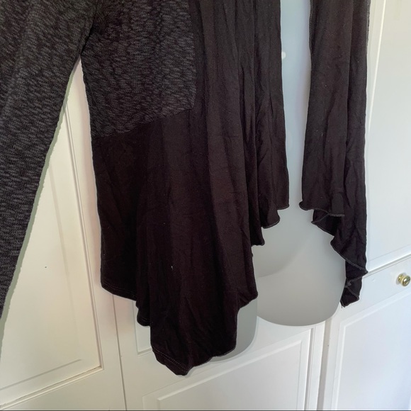 Pebble and Stone Black Cardigan Sweater Black Gray Heathered - Picture 4 of 10